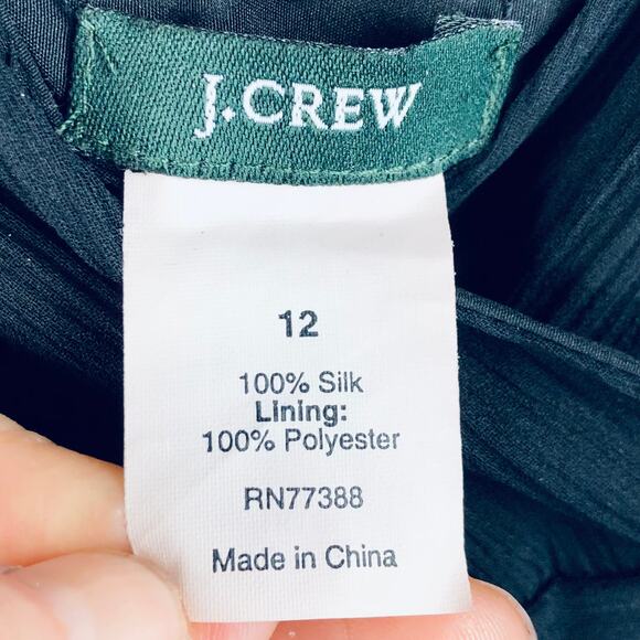 J.Crew V-Neck Front & Back Black Silk Sleeveless Cocktail Dress - Size 12 Y2K - Picture 3 of 14